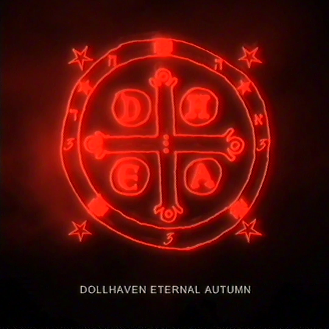 The Dollhaven Eternal Autumn seal illuminated in crimson.